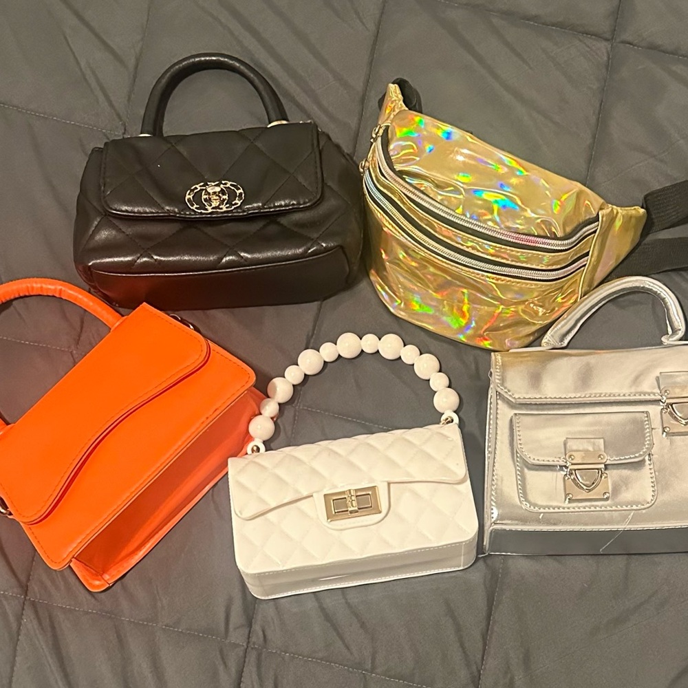 Bundle of 5 Fashion Handbags – Mixed Styles